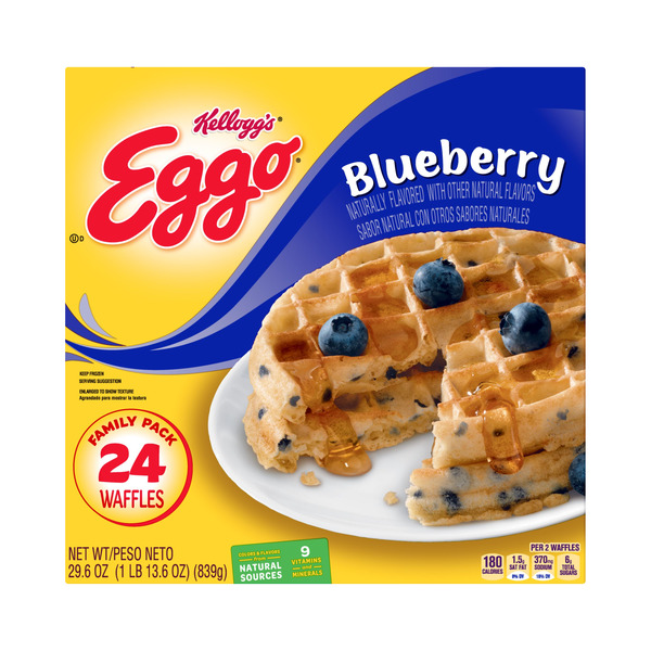 Save on Kellogg's Eggo Waffles Blueberry Family Pack 24 ct Order