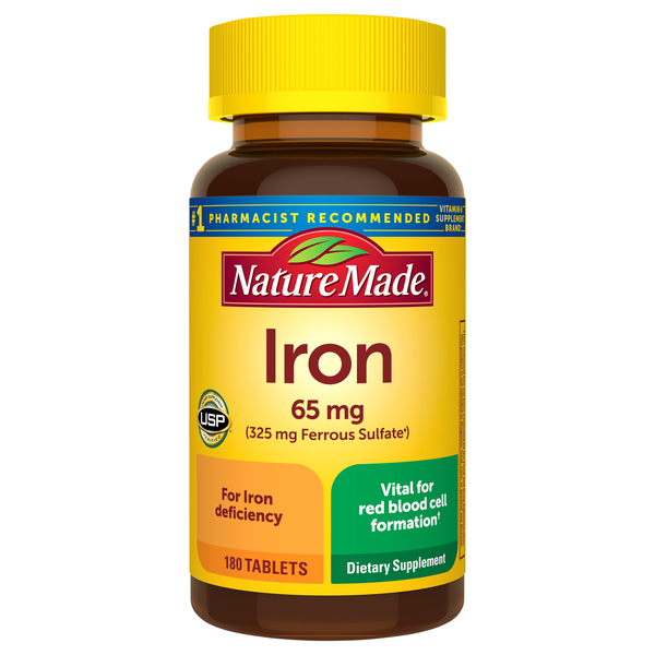 Nature Made Iron 65 mg Dietary Supplement Tablets