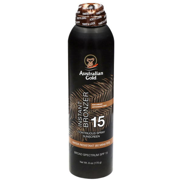 Australian Gold Instant Bronzer Continuous Spray Sunscreen SPF 15
