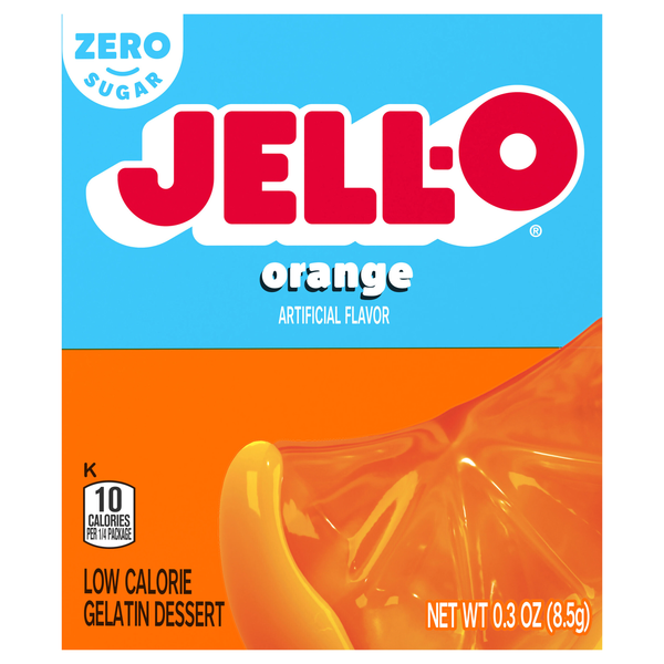Jell-O Zero Sugar Orange Flavored Gelatin Dessert Mix