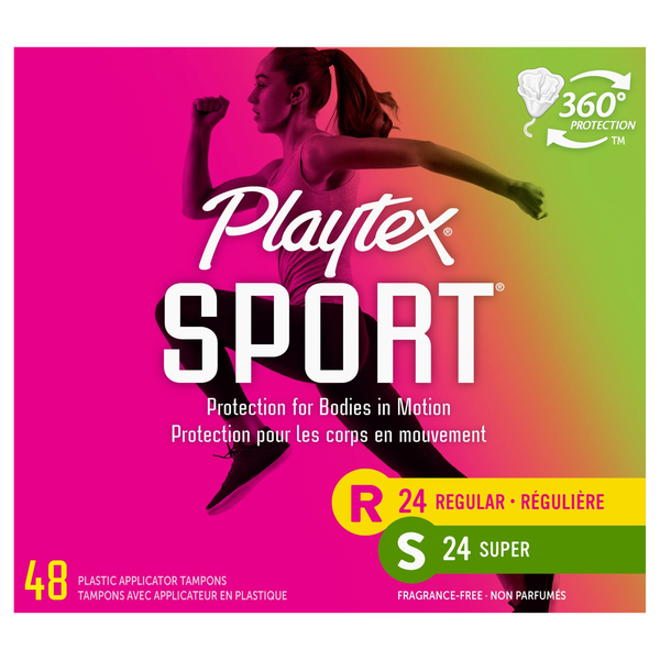 Playtex Sport Unscented Regular & Super Tampons