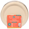 Eco Soul Compostable Round Paper Plates 9 Inch