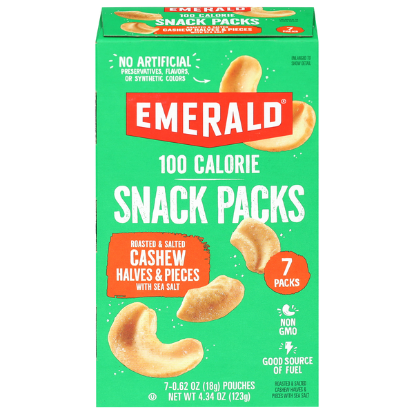 Emerald 100 Calorie Packs Roasted & Salted Cashews - 7 ct