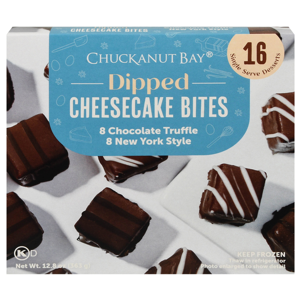Chuckanut Bay Dipped Cheesecake Bites - 16 ct Frozen