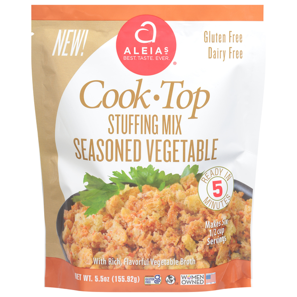 Save on Aleia's Cook Top Stuffing Mix Seasoned Vegetable Gluten & Dairy