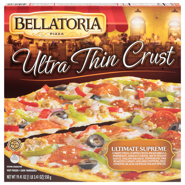 Bellatoria Ultra Thin Crust Ultimate Supreme Pizza Frozen
