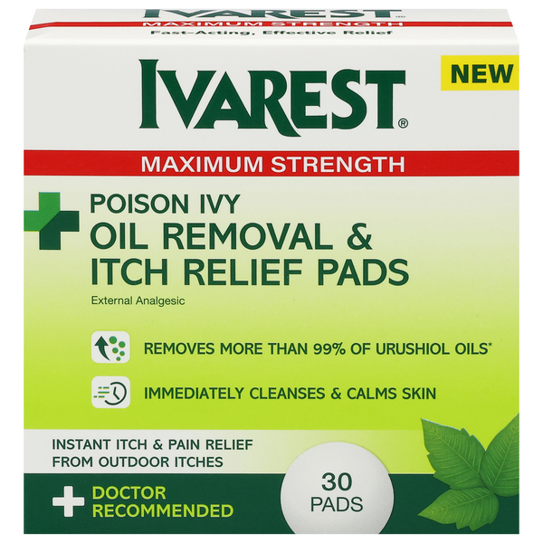 Ivarest Maximum Strength Poison Ivy Oil Removal & Itch Relief Pads