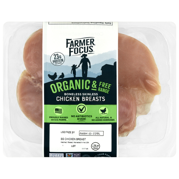 Farmer Focus Organic & Free Range Boneless Skinless Chicken Breast