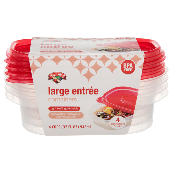 Hannaford Large Entree Containers 4 Cups