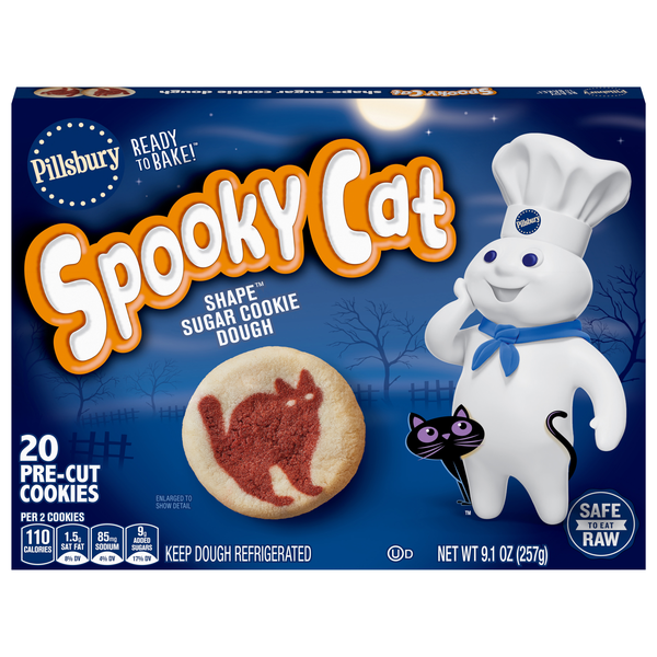 Pillsbury Halloween Spooky Cat Sugar Cookie Pre-Cut Dough - 20 ct