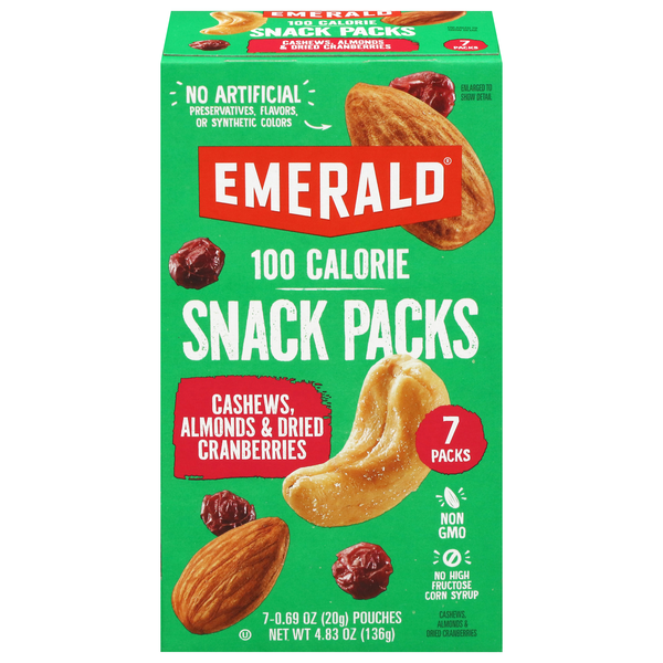 Emerald 100 Calorie Packs Cashews & Almonds w/Dried Cranberries - 7 ct