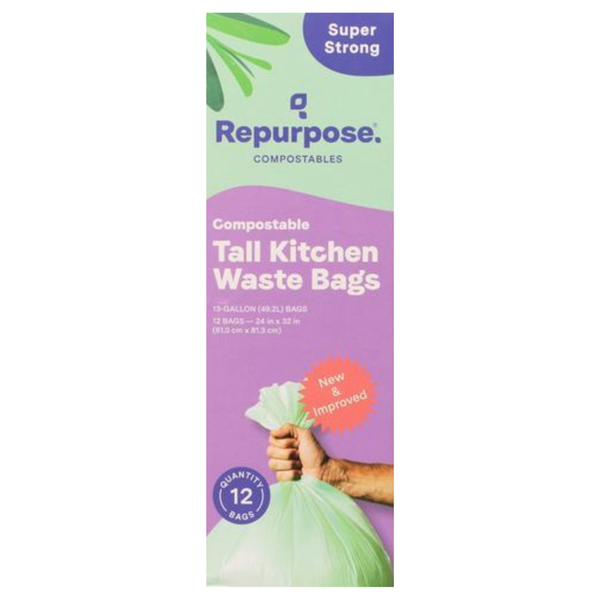 Repurpose Extra Strong Compostable Tall Kitchen Bags 13 Gallon
