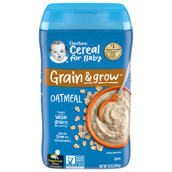 Gerber Grain & Grow Organic 1st Food Oatmeal Baby Cereal