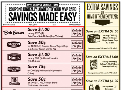 Food Lion MVP savings sheet