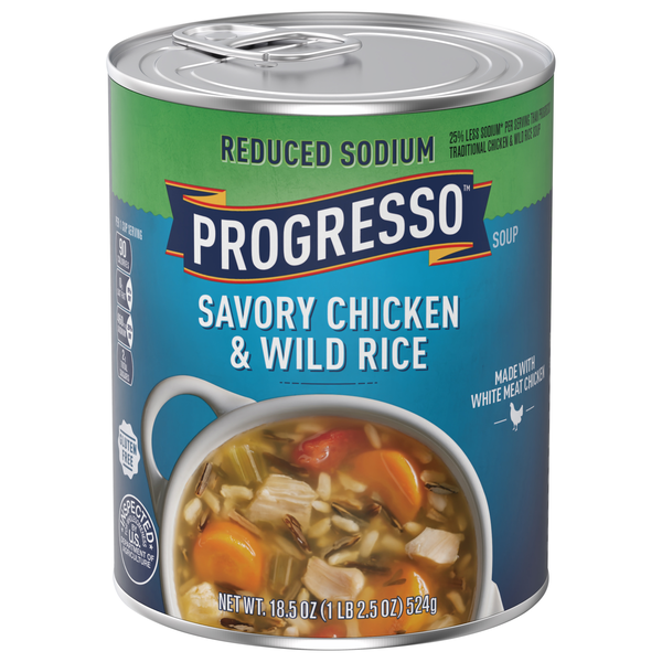 Progresso Reduced Sodium Gluten Free Savory Chicken & Wild Rice Soup