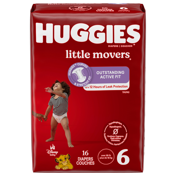 Huggies Little Movers Size 6 Baby Diapers 35+ lb