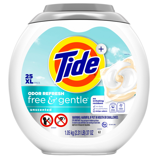 Tide Free & Gentle Odor Refresh Unscented XL Laundry Detergent Pods