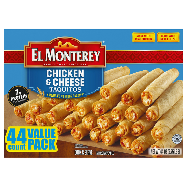 El Monterey Chicken & Cheese Taquitos - 44 ct Frozen