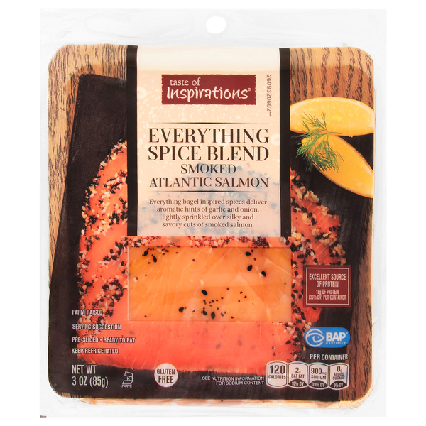 Taste of Inspirations Everything Bagel Spice Blend Smoked Salmon Pre-Slice