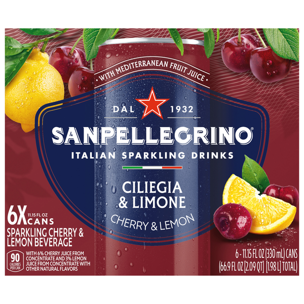 San Pellegrino Cherry & Lemon Sparkling Beverage - 6 pk