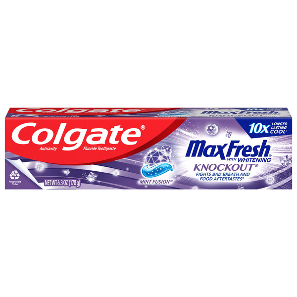 Colgate MaxFresh with Whitening Knockout Toothpaste Mint Fusion