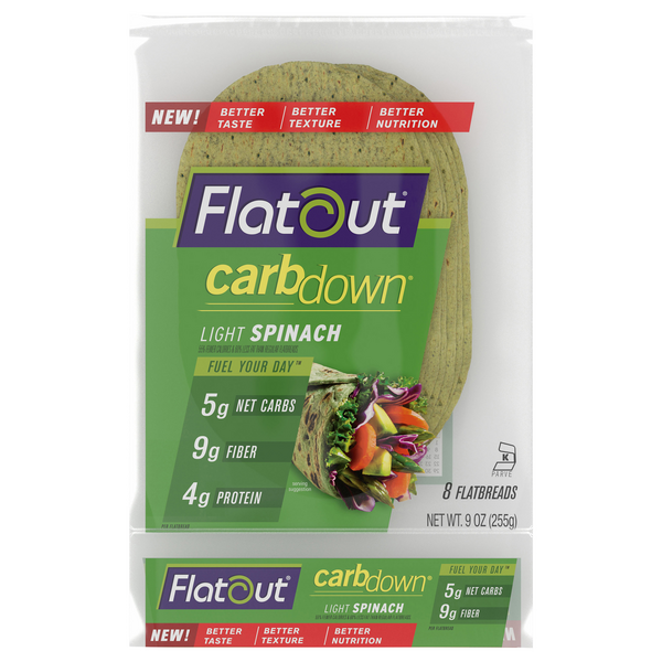 Save on Flatout Carb Down Flatbread Spinach Light 8 ct Order Online