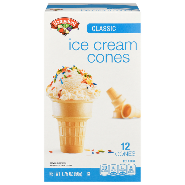 Hannaford Classic Ice Cream Cones - 12 ct