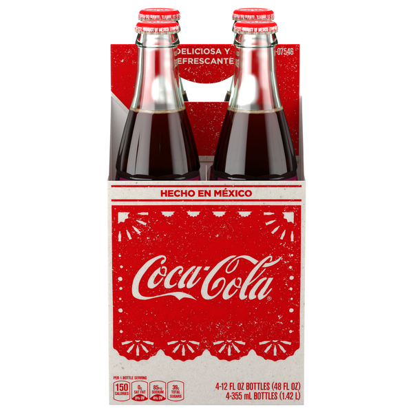 Coca-Cola de Mexico Cola Soda - 4 pk (Glass Bottles)