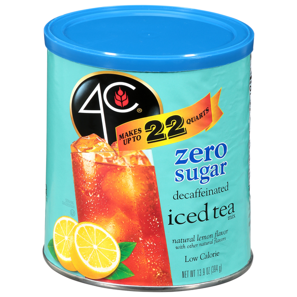 4C Zero Sugar Decaffeinated Lemon Flavor Iced Tea Mix