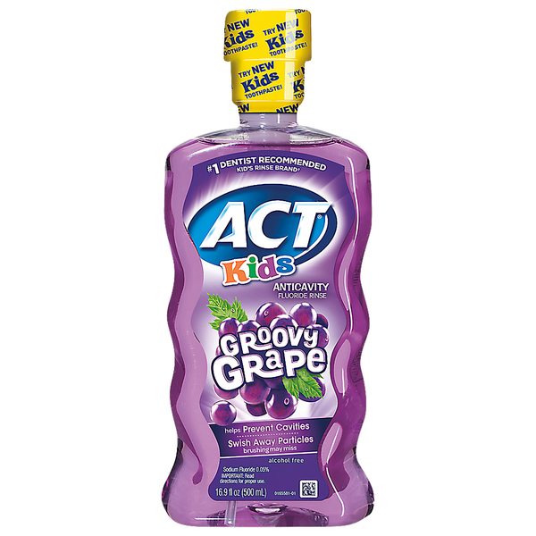 ACT Kids Groovy Grape Alcohol Free Anticavity Fluoride Rinse