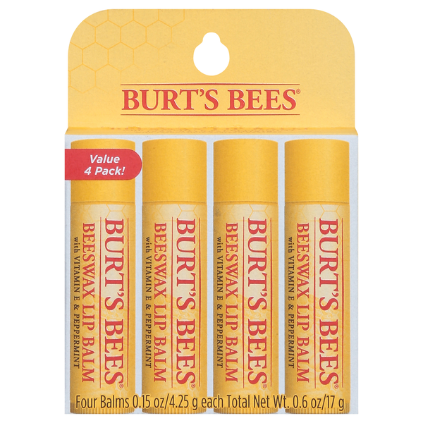 Save on Burt's Bees Beeswax Lip Balm 4 ct Order Online Delivery