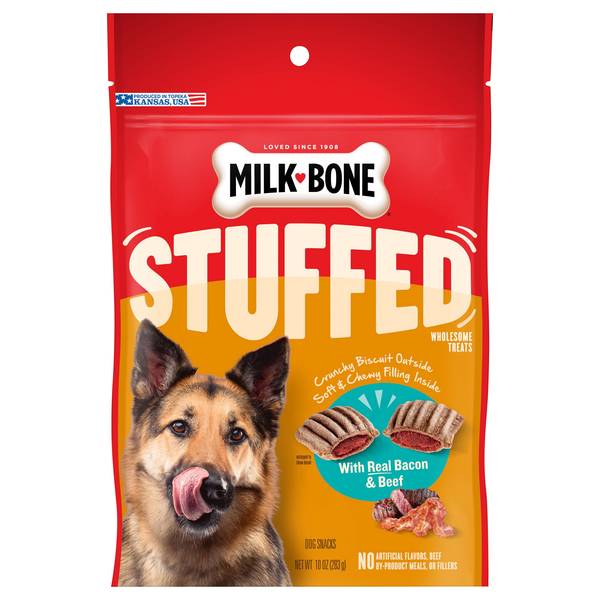 Milk-Bone Stuffed Dog Treats with Real Bacon & Beef