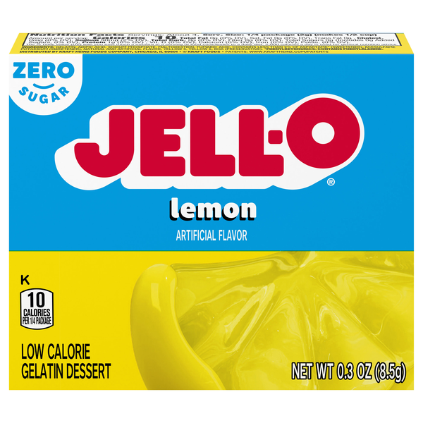 Jell-O Zero Sugar Lemon Flavored Gelatin Dessert Mix