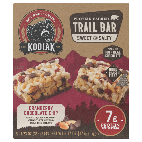 Kodiak Cranberry Chocolate Chip 7g Protein Packed Trail Bar - 5 ct
