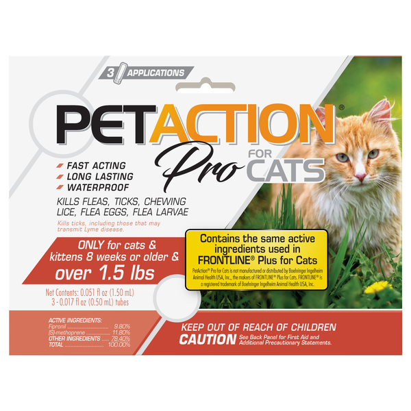 Pet Action Pro Flea & Tick Treatment for Cats