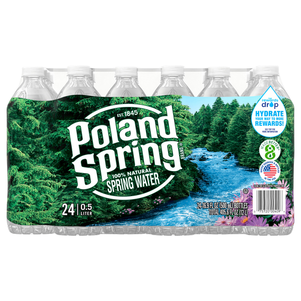Poland Spring 100% Natural Spring Water - 24 pk