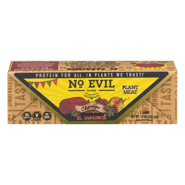 Save on No Evil Foods Plant Meat El Zapitista Chorizo 1