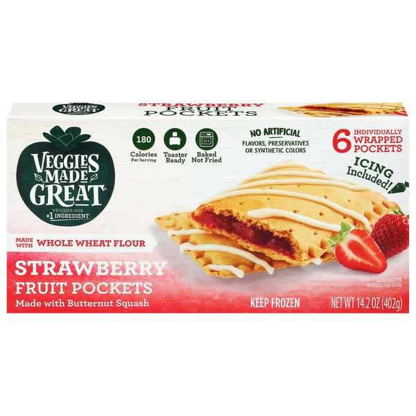 Veggies Made Great Strawberry Fruit Pockets - 6 ct Frozen