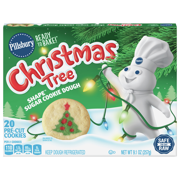 Pillsbury Christmas Tree Sugar Cookie Pre-Cut Dough - 20 ct