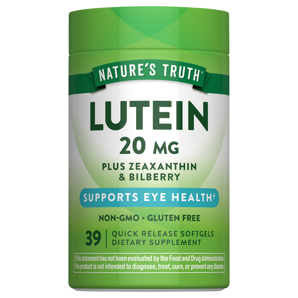 Nature's Truth 20mg Lutein Plus Zeaxanthin & Bilberry Softgels