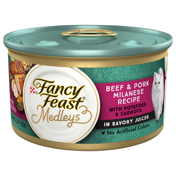 Save On Fancy Feast Medleys Wet Cat Food Beef Pork Milanese Recipe