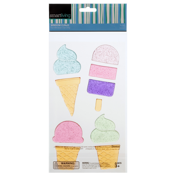 Smart Living Summer Window Clings Ice Cream Ages 3+
