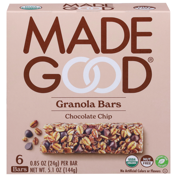 Made Good Organic Gluten & Nut Free Chocolate Chip Granola Bars - 6 ct