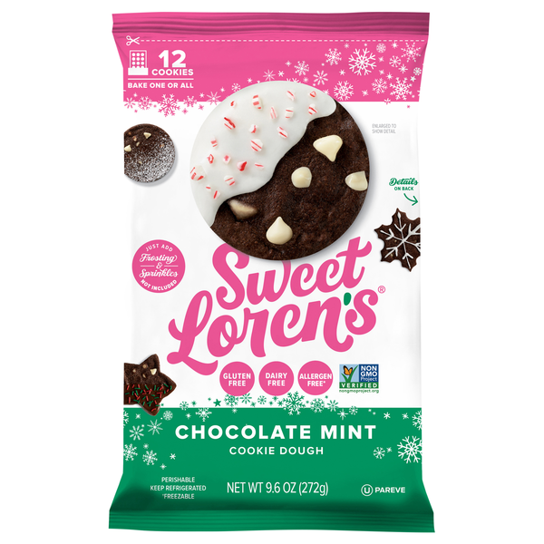 Sweet Loren's Gluten & Dairy Free Chocolate Mint Cookie Dough - 12 ct