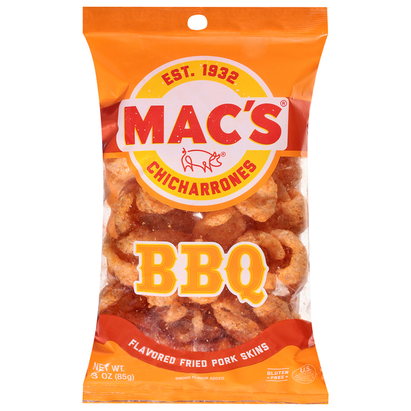 Mac's Bar-B-Q Flavored Chicharrones Pork Skins