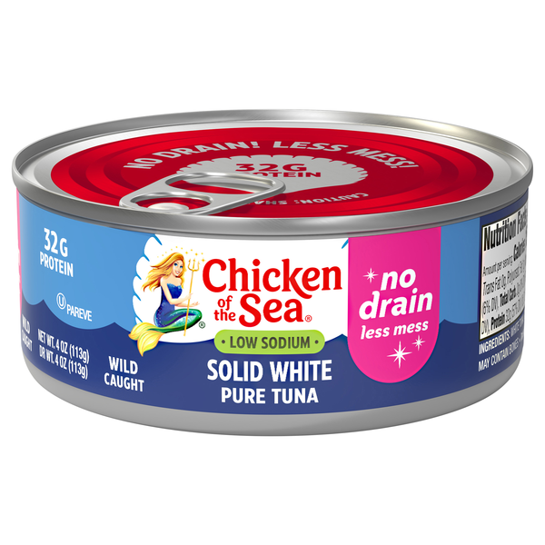 Chicken of the Sea Low Sodium Wild Caught Solid White Pure Tuna