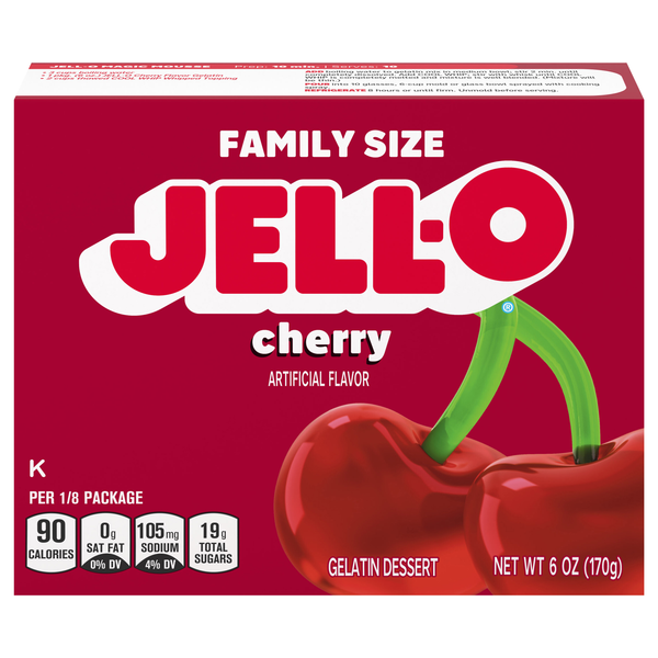 Jell-O Cherry Flavored Gelatin Dessert Mix