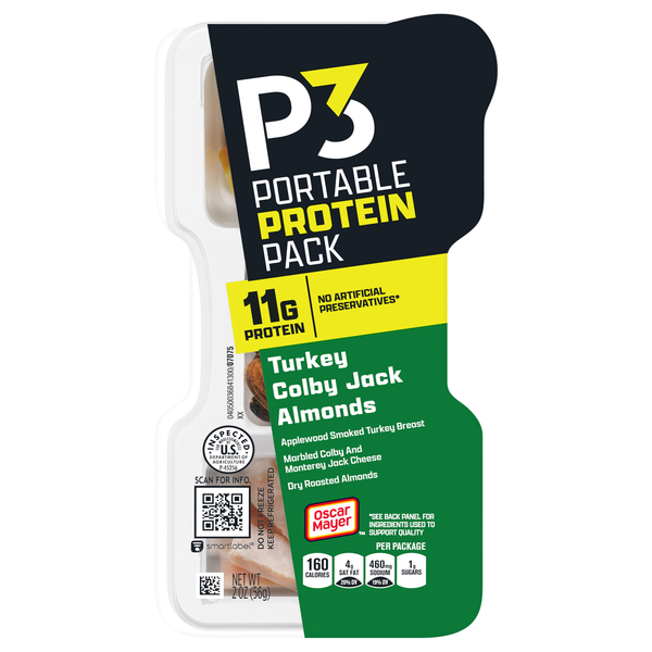 P3 Portable Protein Pack Turkey Colby Jack & Almonds