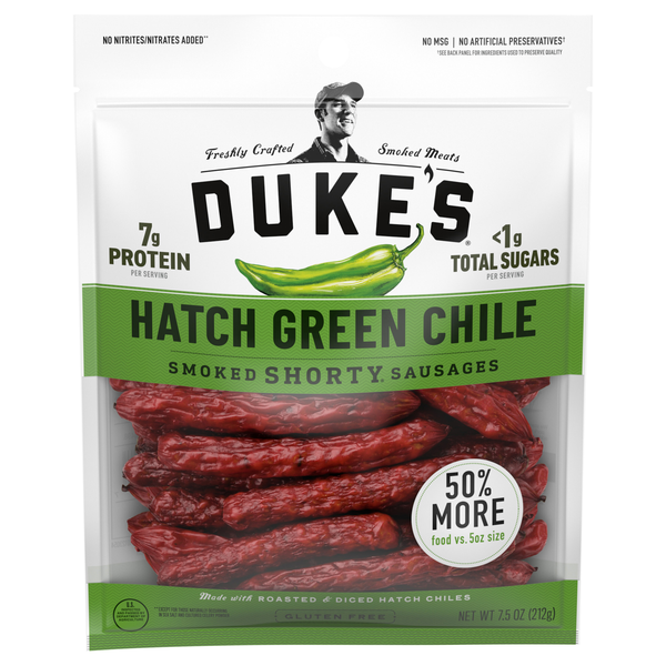 Duke's Hatch Green Chile 7g Protein Smoked Shorty Sausages