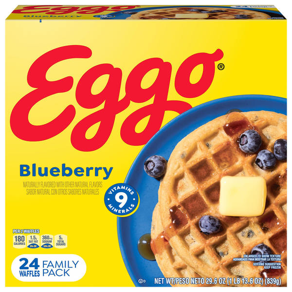 Eggo Blueberry Waffles Family Pack - 24 ct